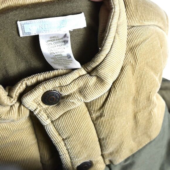 JANIE AND JACK Hunting Puff Vest Sz 2T Warm Snaps Corduroy Army Green - Picture 4 of 7